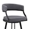 Armen Living Saturn 30" Bar Height Swivel Gray Faux Leather and Black Metal Bar Stool LCSNBABLKGR30 - alternate 9